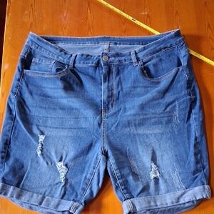 Blue Jean Shorts with Distressed Cuffs. Bogo! Have 2 Pair, But Has Puckering